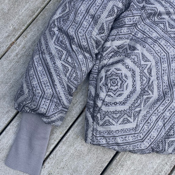 PRANA Lily Puffer Jacket Gray Printed Sz M - Picture 4 of 7
